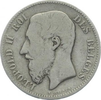 Belgien 50 Cents 1898 - Des Belges - Leopold II.